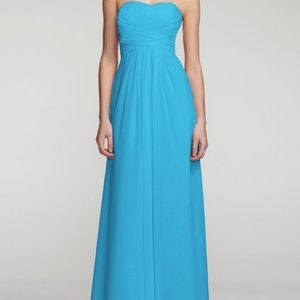David's Bridal Malibu Blue Full Length Dress